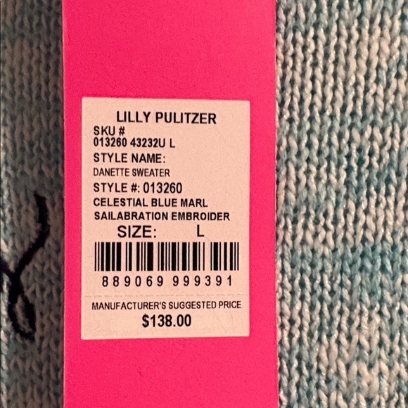 NWT Lilly Pulitzer Danette Sweater in Celestial Blue Mark Sailabration - Picture 6 of 7
